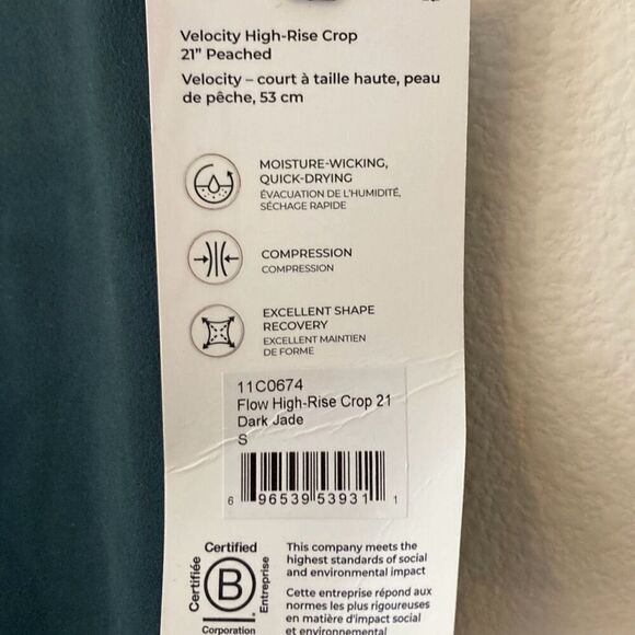 MPG Flow High Rise Crop 21 Inch Dark Jade Leggings Size Small (N11)‎ - Picture 5 of 10